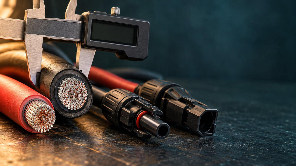 6 mm² solar cable and original Stäubli MC4 connectors